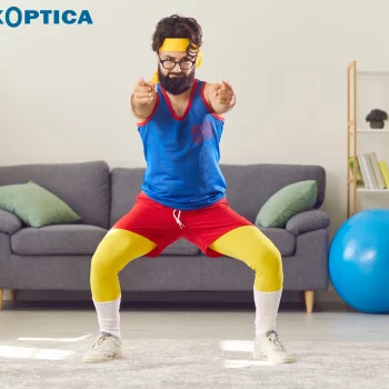 un sportif dans son salon