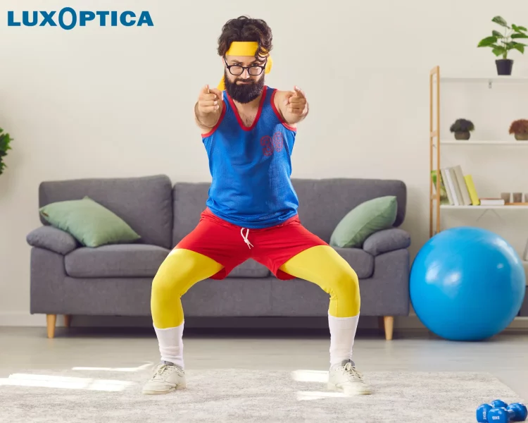un sportif dans son salon