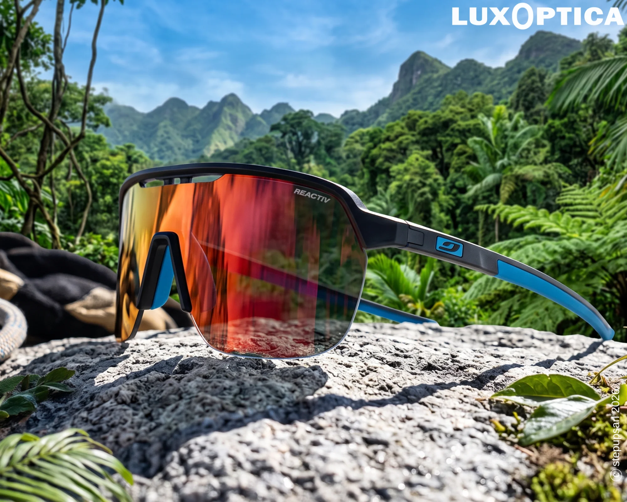 Des lunettes de soleil Julbo qui protègent contre le vent et la sécheresse oculaire.